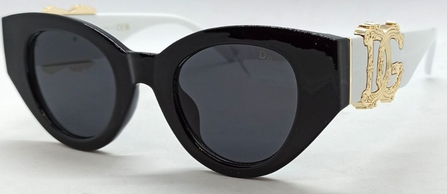 Брендові окуляри жіночі чорно-білі, великі, із золотим логотипом модні. Київ - фото 8