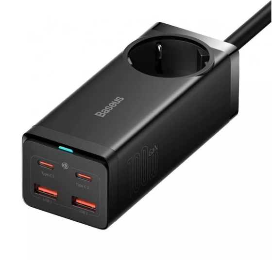 Зарядное устройство Baseus GaN3 Pro с кабелем 100W черное Киев