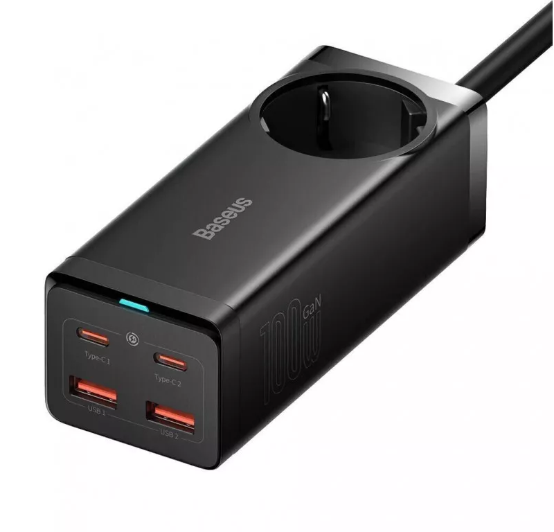Зарядное устройство Baseus GaN3 Pro с кабелем 100W черное Киев - изображение 4