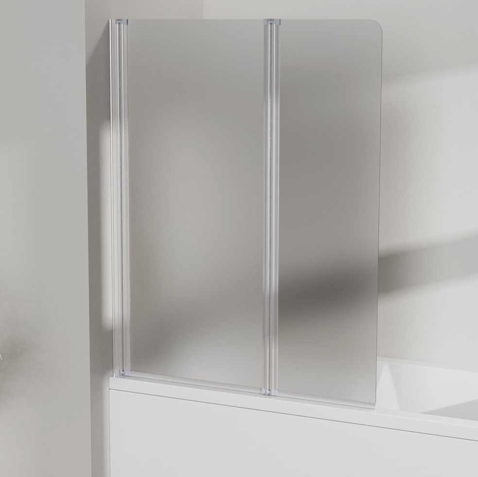 Скляна шторка для ванни AVKO Glass RDY19 60+40x140 Silver матова Київ - фото 1