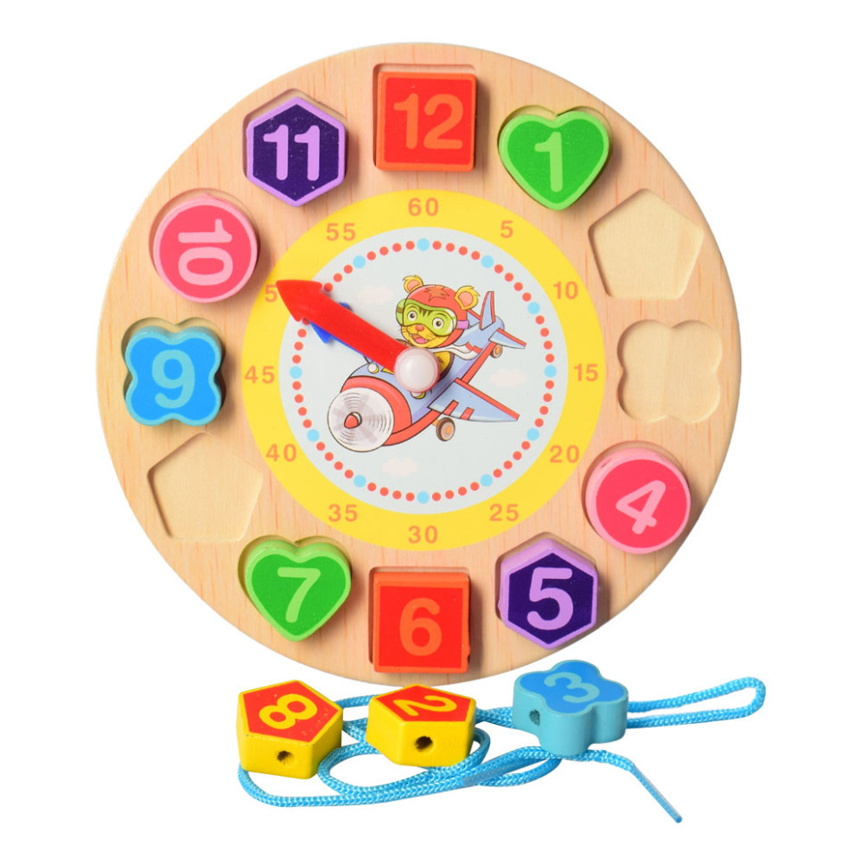 Рамка вкладыш Часики Limo Toy MD 1270 со шнуровкой, 18 см Тигр Винница - изображение 1