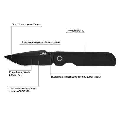 Нож CJRB Nova Black PVD (J1937-BBK) Винница