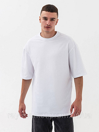 Футболка оверсайз RAY OVERSIZE мужская белая (U0104M-White) 2XL-3XL Киев - изображение 1