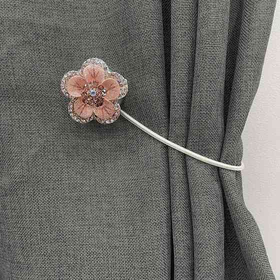 Магніти для штор та гардин "Flowers" набір 2 шт Персиковий (81-188) Київ