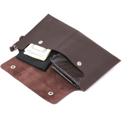 Косметичка Shvigel Кожаная матовая тревел Коричневая (16418) Винница - изображение 7