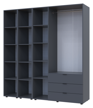 Комплект шкафов для одежды Doros Гелар (3 шт.) 192,6х49,5х203,4 см Графит (DRS-011149) Днепр