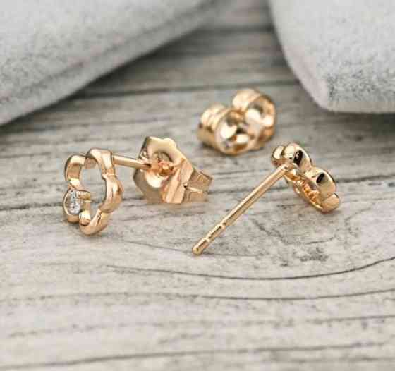 Серьги Xuping гвоздики, размер 7*7мм, позолота 18К Киев