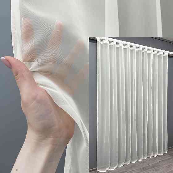 Тюль VR-Textil н105 Шифон однотонний Молочний 400х200 см (41-107) Київ