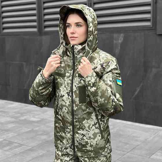 Женская зимняя піксель куртка с капюшоном Pobedov Winter Jacket Motive ЗИМА В2 Женская Киев