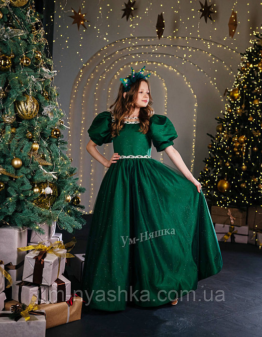 Зелене пишне плаття 140-152 Кривий Ріг - фото 2