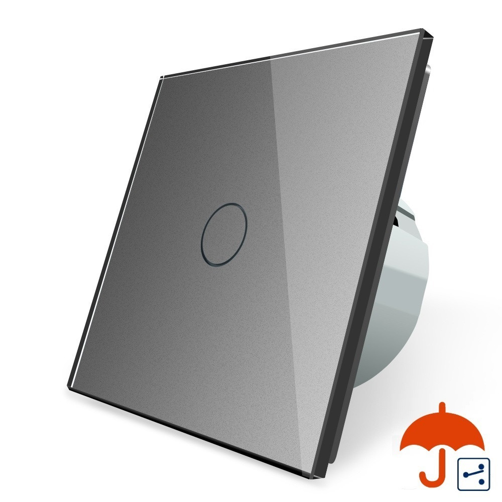 LIVOLO Сенсорний прохідний/перехресний вуличний вимикач Вологозахищений 1 сенсор Livolo сірий с Коломия - фото 1