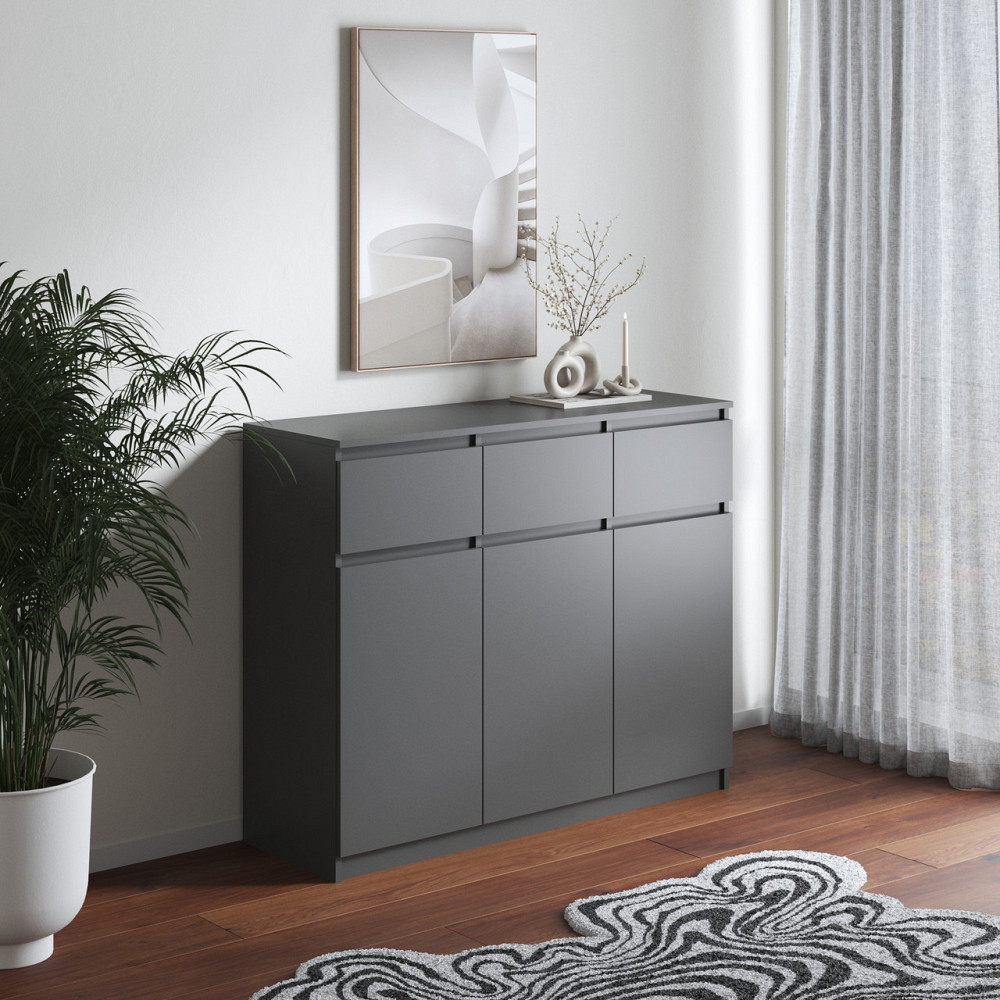 Комод VAYS в спальню, сучасний, без ручок R-33 Антрацит Львів - фото 1