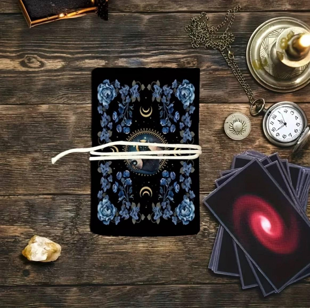 Мішечок для карт таро з принтом чорного кота, сумка для зберігання карт таро і оракулів 38×17 см Київ - фото 3