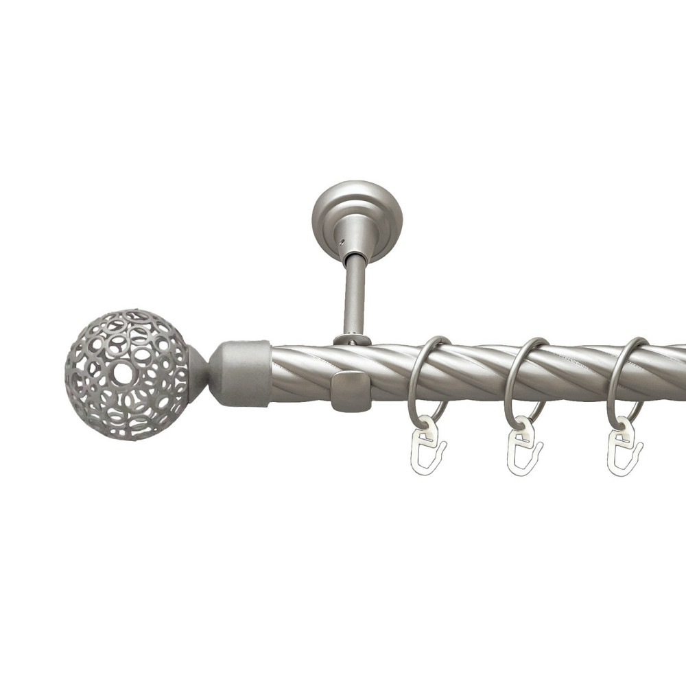 Карниз Orvit Савона металевий однорядний відкритий скручена труба кільце металеве Сатин 25 мм 240 см (00-00023466) Львів - фото 1