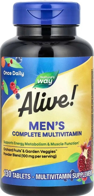 Мультивітаміни для чоловіків Nature's Way Alive! Men's Complete Multivitamin 130 таб Київ - фото 1