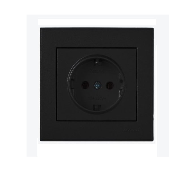 RAIN антрацит Розетка внутрішня із заземленням Лезард Житомир - фото 1