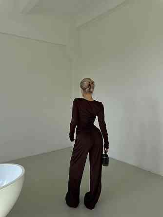 Жіночий базовий прогулянковий костюм двійка: лонгслів і штани турецький мікродайвінг Одеса