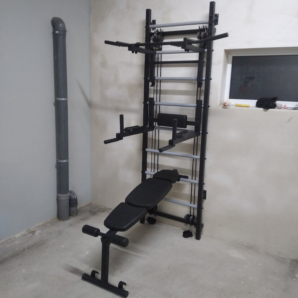 Профессиональная шведская стенка взрослая металлическая спортивная для детей и взрослых с эспандерами Каменское - изображение 1