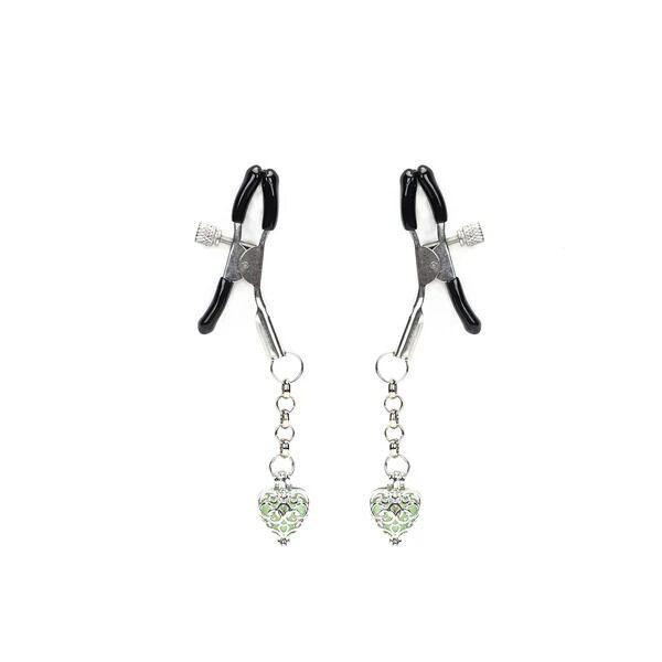 Затискачі для сосків Liebe Seele Glow-in-dark Nipple Clamps Green Sex Aura Київ - фото 1