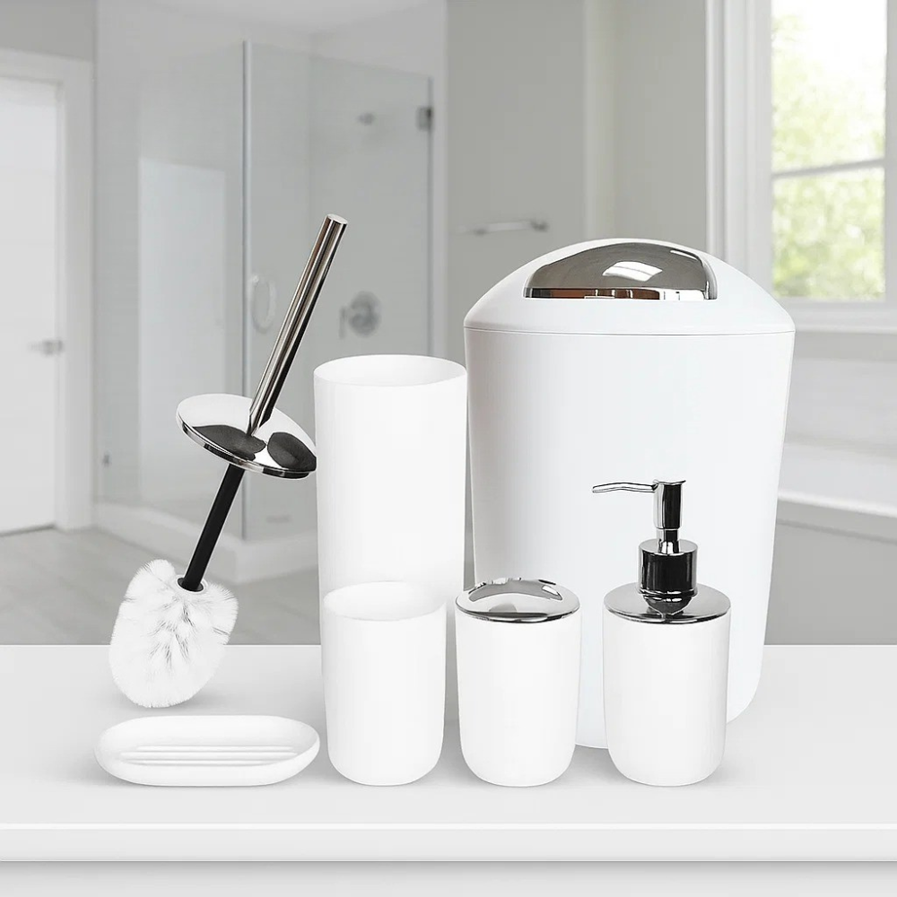 Набор аксессуаров для ванны Bathlux из 6 предметов, стильный современный комплект Белый Каменец-Подольский - изображение 2