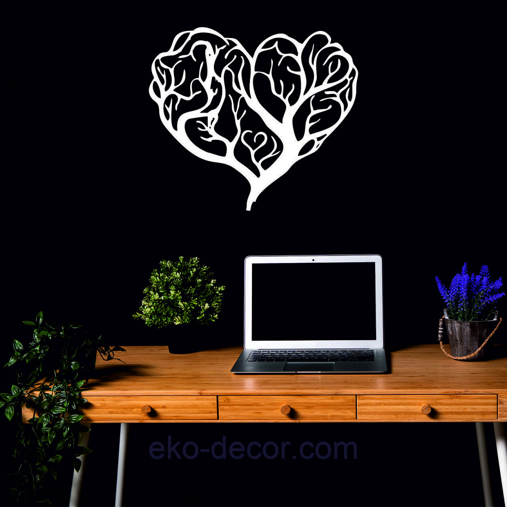 Декоративное настенное Панно «Дерево сердце» Декор на стену 50*43 см, Белый Киев - изображение 3