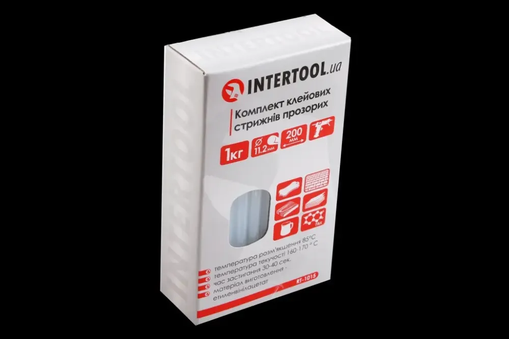 Клей стержневой 11.2*200 мм Intertool прозрачный (52 шт., 1кг) Винница - изображение 2