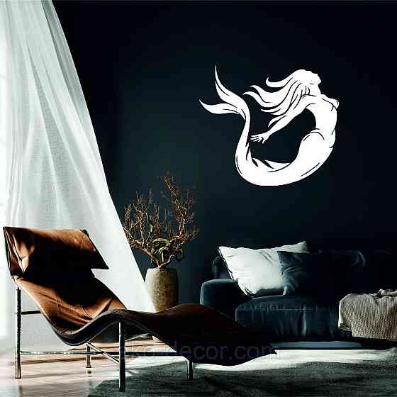 Декоративное настенное 3D Панно «Русалочка» Декор на стену с объемом 70*60 см, Белый Киев