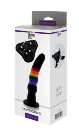 Страпон жіночий Райдужний COLOURFUL LOVE STRAP ON SOLID DILDO Sex Aura Київ