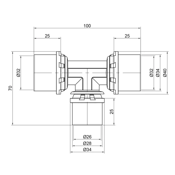 Трійник прес Icma 32х26х32 No406 Київ