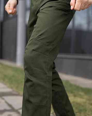 Мужские базовые котоновые брюки карго демисезонные хаки Pobedov Skystone Киев