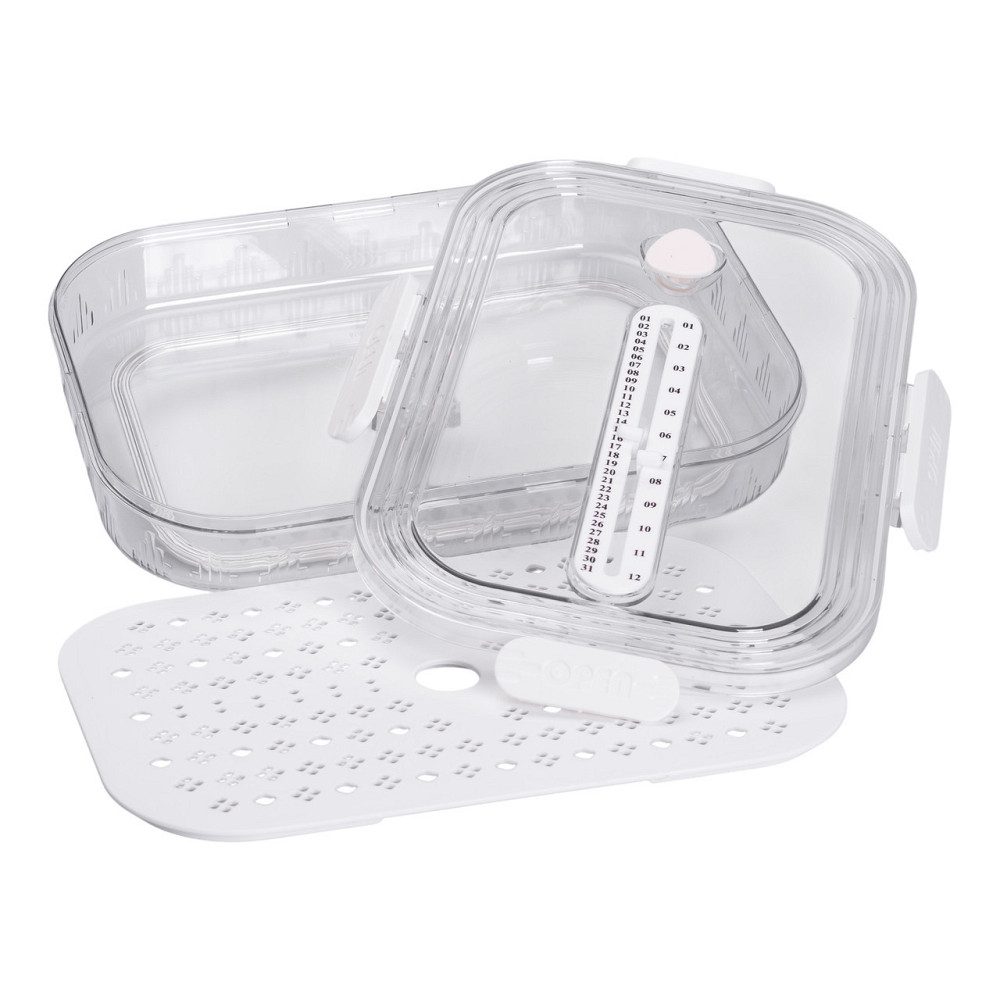 Контейнер для їжі пластиковий HP-27-6 Білий 32.5х22.5х6 см з вентиляцією та індикатором дати, 1.5 л Київ - фото 9
