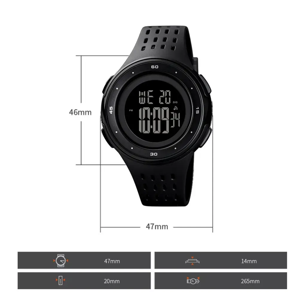 Чоловічий наручний годинник Skmei 1537 (Чорний) Вінниця - фото 8