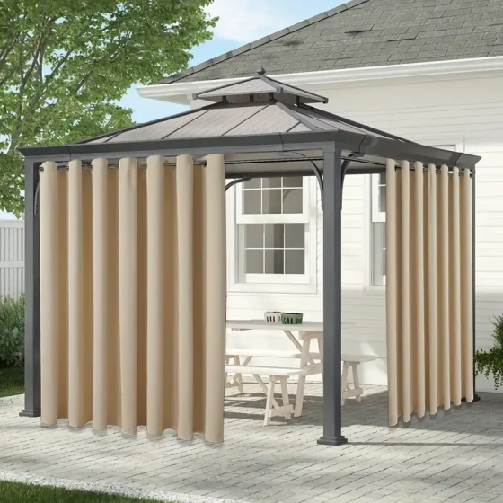 Штора уличная водонепроницаемая для беседки (2.2 х 1.45 м) Бежевый Винница