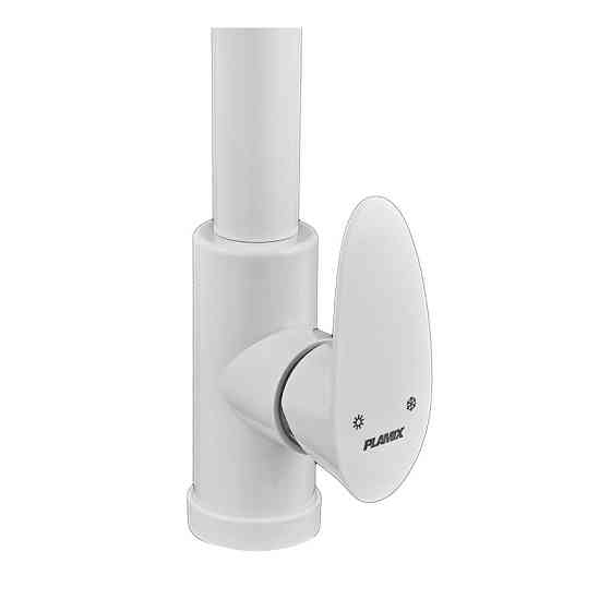 Змішувач для кухні Plamix Cezar-017 Set White Refl.White з силіконовий виливом (з підведенням) (PM0743)   ( 25001 ) Харьков
