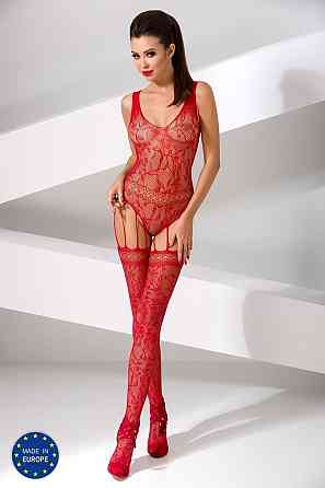 Бодистокинг Passion BS051 red, комбинезон, имитация чулок и боди Sex Aura Киев