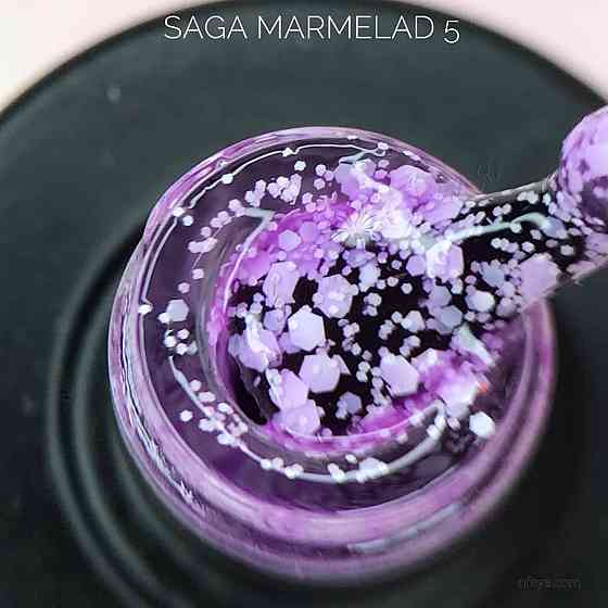 Гель-лак SAGA Marmelade №5 летняя коллекция мармеладовых оттенков (сиреневый с хлопьями) 9 мл. Киев
