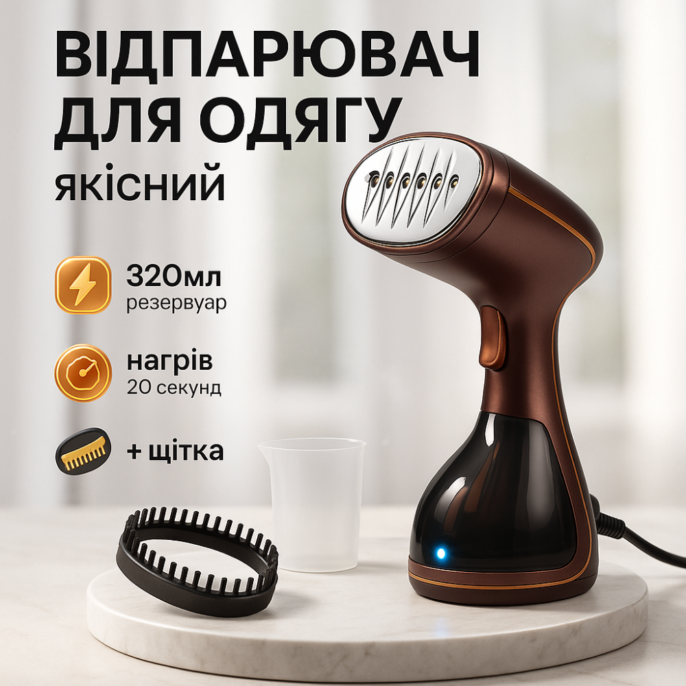 Портативний відпарювач для штор і одягу, Ручний відпарювач з швидким нагріванням, Ручний ополіскувач EW-42 Львів - фото 8