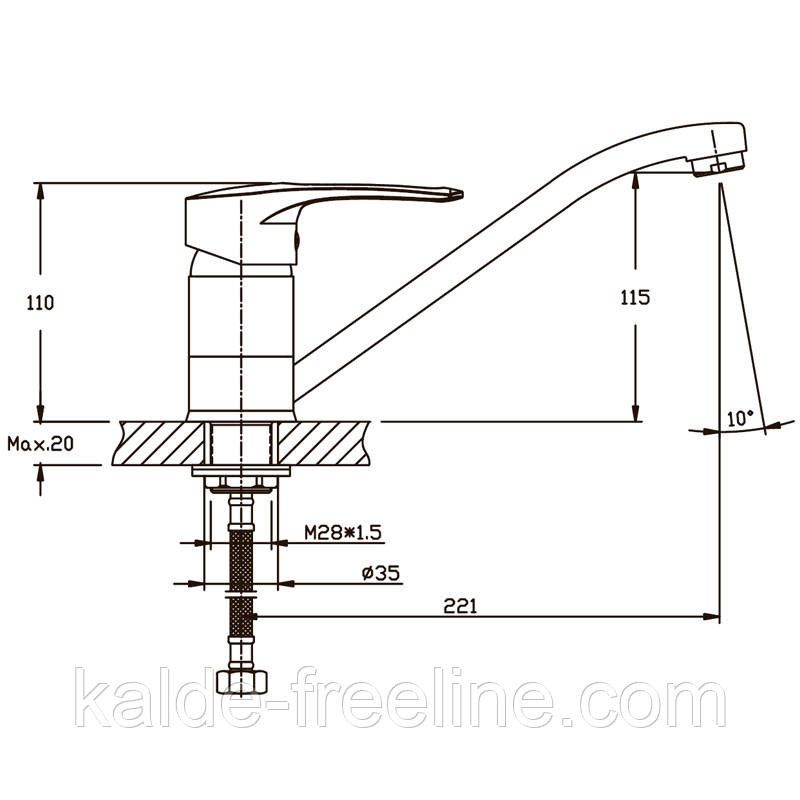 Змішувач для мийки Haiba Germes Chr-555 Nut Харків - фото 2
