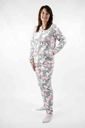 Домашній теплий  жіночий комплект "серце світло-рожевий" без капюшона топ Юрма одяг Київ