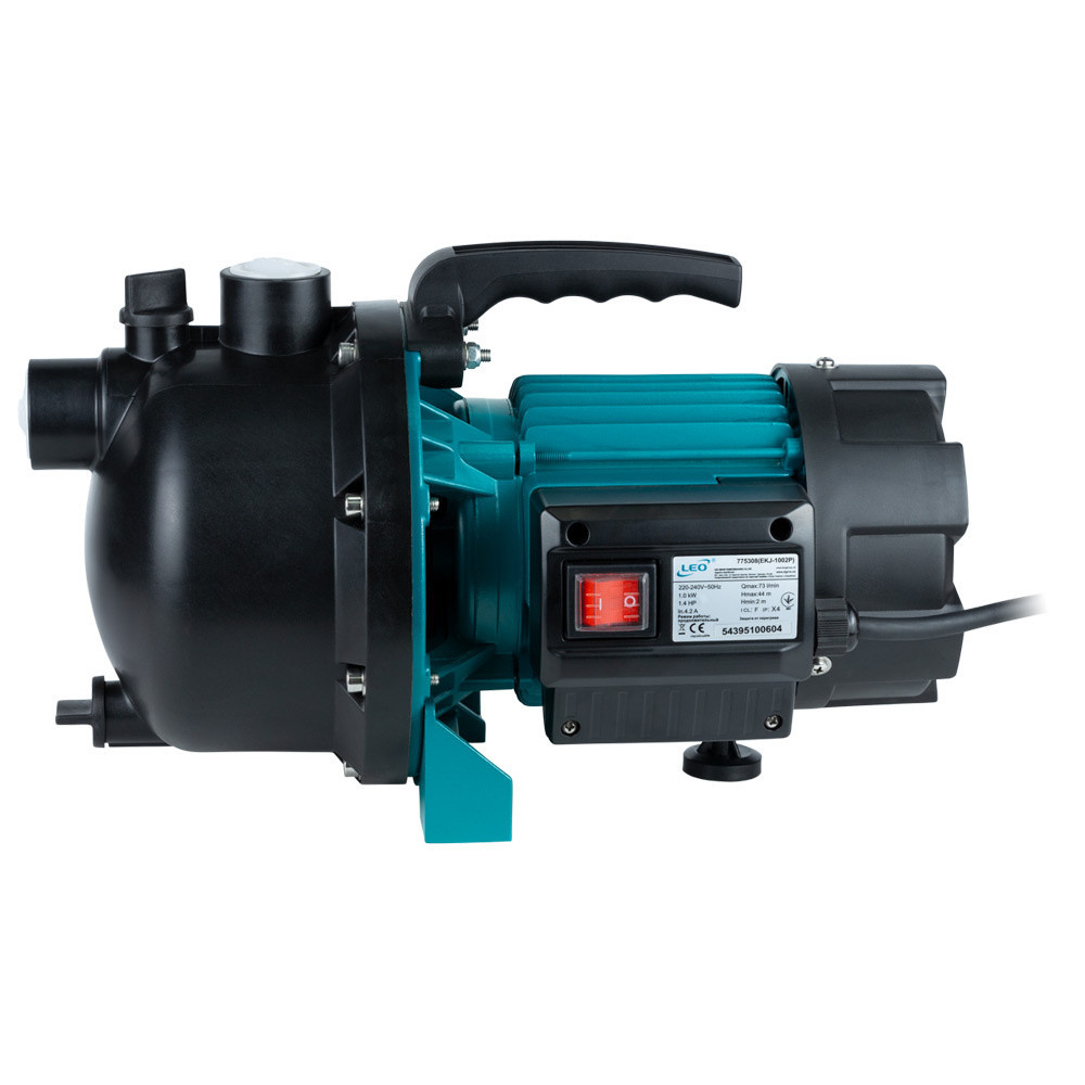 Насос відцентровий самовсмоктуючий 1.0кВт Hmax 44м Qmax 73л/хв пластик LEO EKJ-1002P (775308) Рівне - фото 2