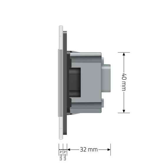 LIVOLO Розумний сенсорний EC вимикач 1 сенсор 1 розетка LIVOLO сірий матове скло Коломыя