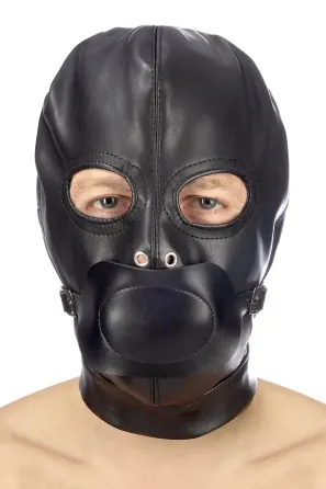 Капюшон з кляпом для БДСМ Fetish Tentation BDSM hood in leatherette with removable gag Львів