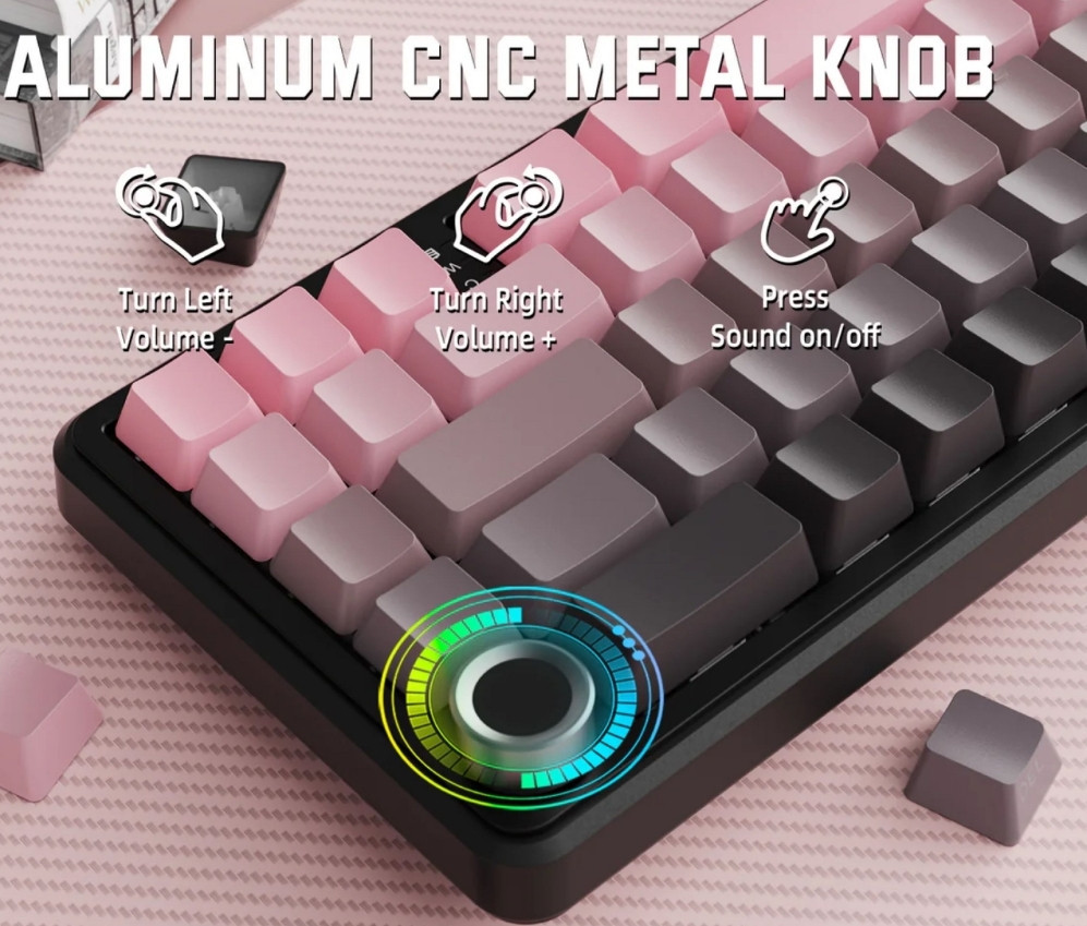 Клавиатура беспроводная Attack Shark X66 Gradient Pink. Харьков - изображение 4