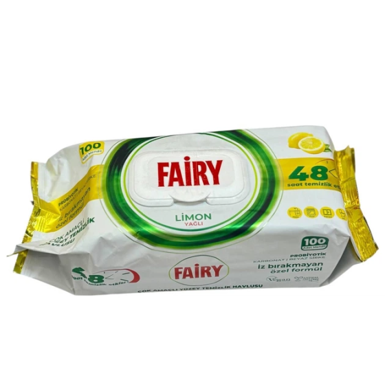 Вологі серветки для прибирання Fairy Lemon 100 шт Гостомель
