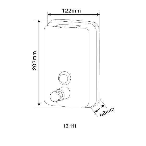 Дозатор рідкого мила HOTEC 13.111-1,0L вертикальний 1000мл,Stainless Steel SUS304 Киев