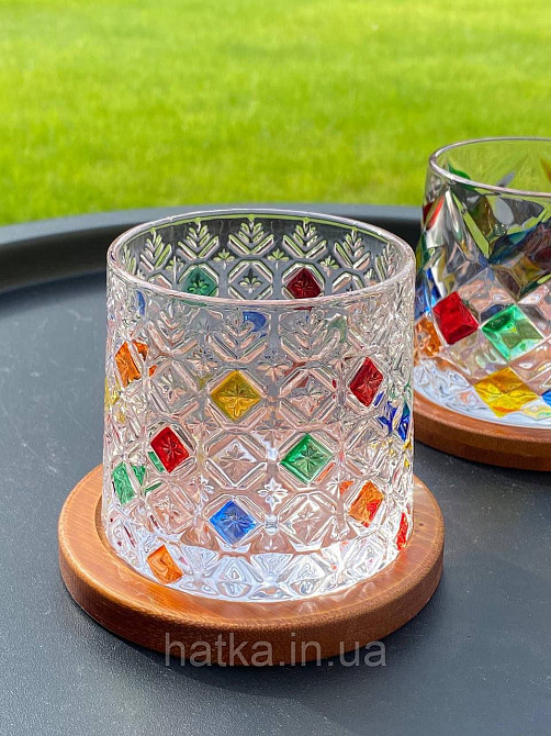 Склянка-доф "Льодяні квіти" з дерев'яною підставкою 275 мл ОБЕРТАЮТЬСЯ для дому та ресторану Київ - фото 5