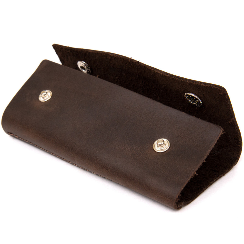 Шкіряна вінтажна ключниця Коричневий (GRANDE PELLE) Київ - фото 1