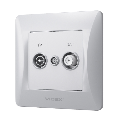 BINERA срібний шовк Розетка внутрішня SAT TV+супутник  кінцева Videx Житомир - фото 3