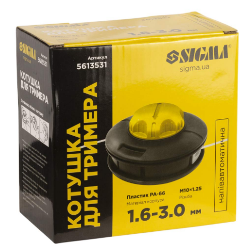Котушка до садового тримера напівавтоматична M10*1,25 мм пластикова кнопка SIGMA Житомир