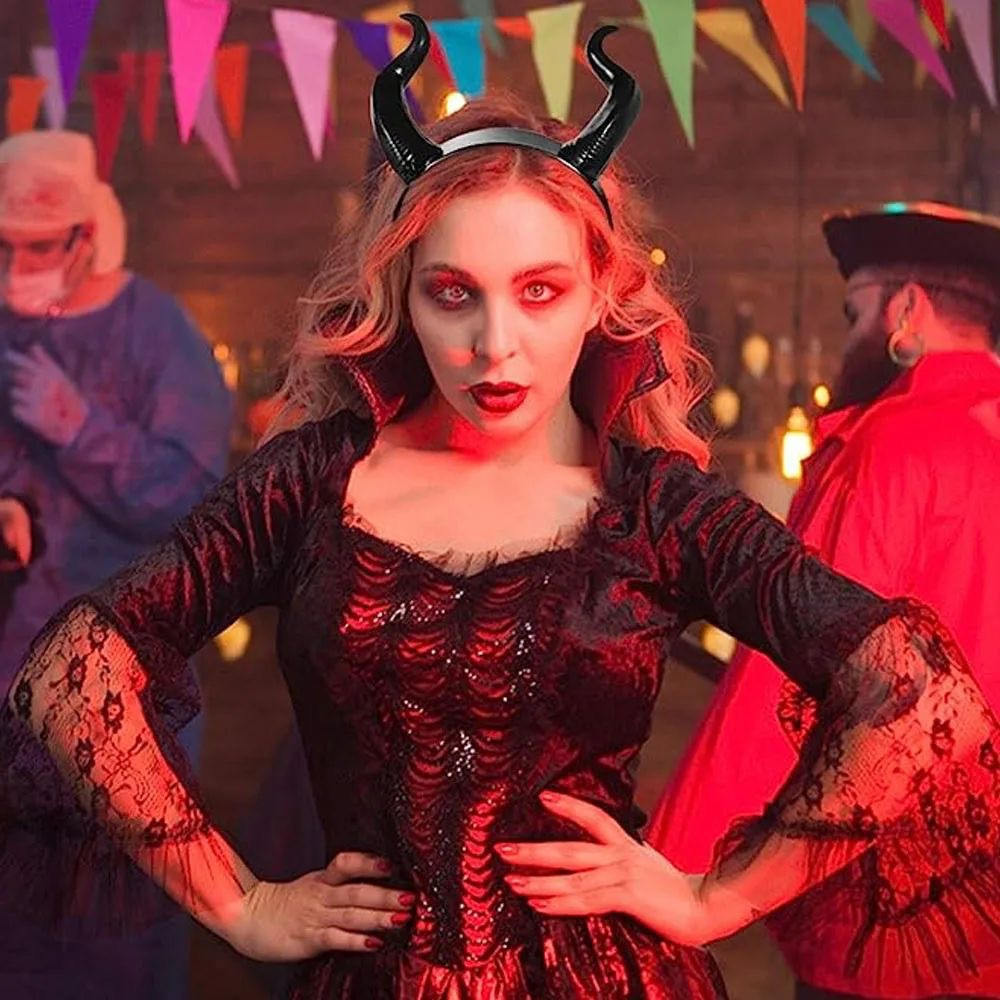 Обруч на Хэллоуин Рога one size черный Киев - изображение 8